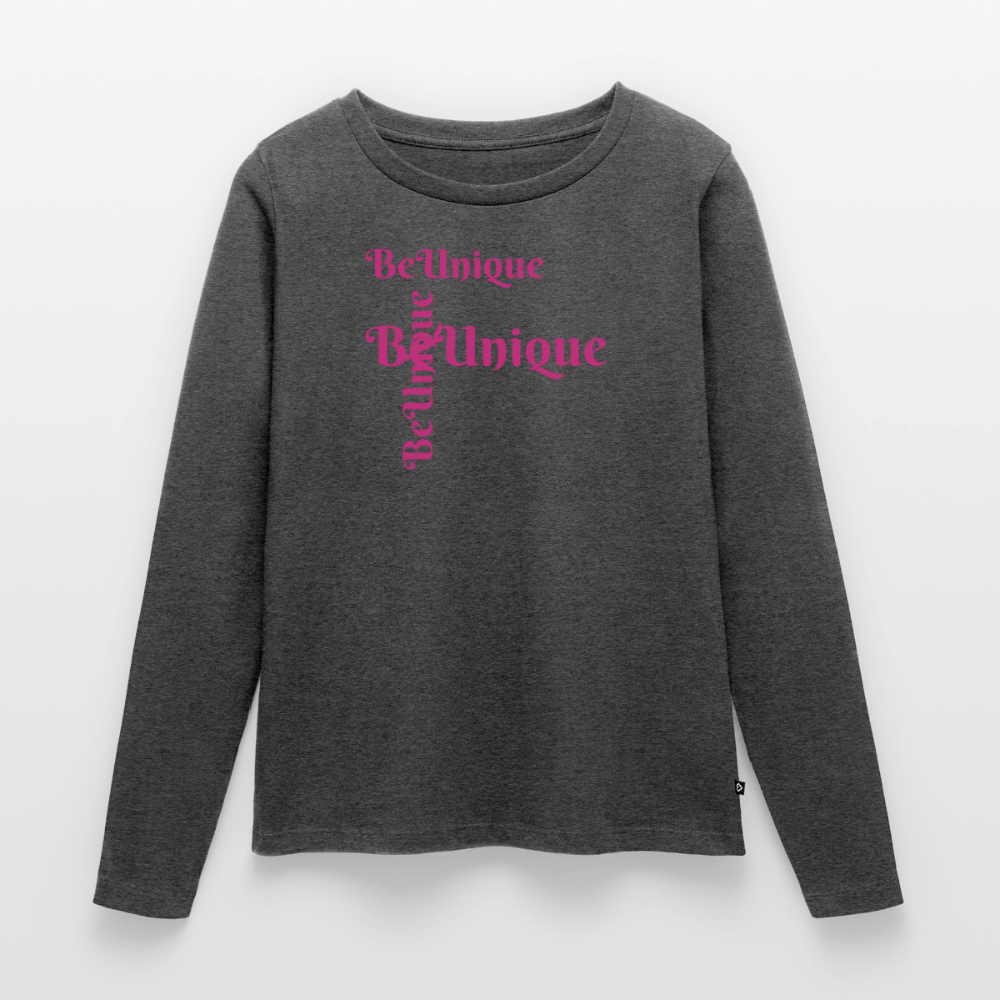 Frauen Premium Langarmshirt - Anthrazit meliert