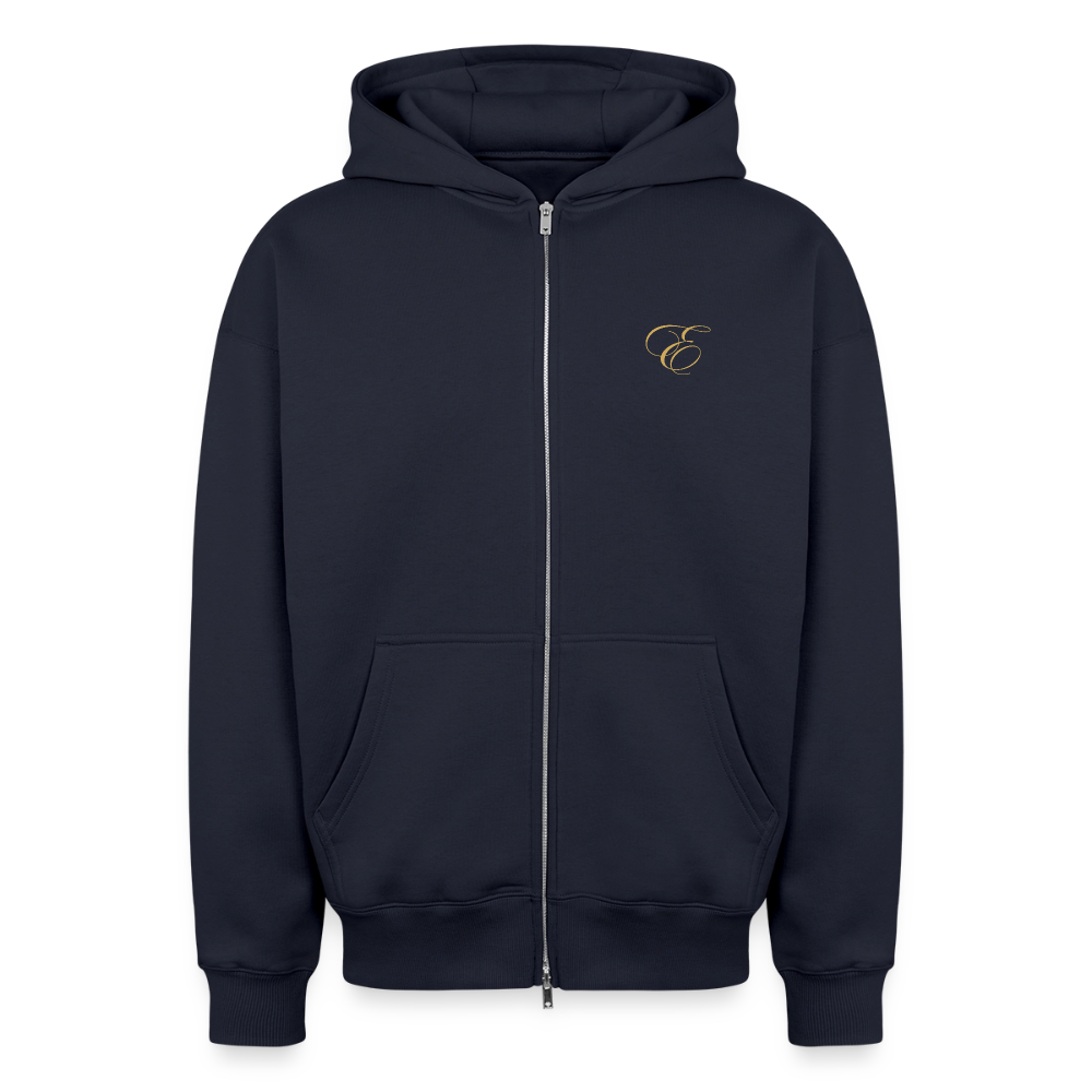 Oversized Heavyweight Unisex Zip Hoodie - Navy