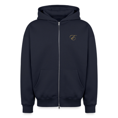 Oversized Heavyweight Unisex Zip Hoodie - Navy