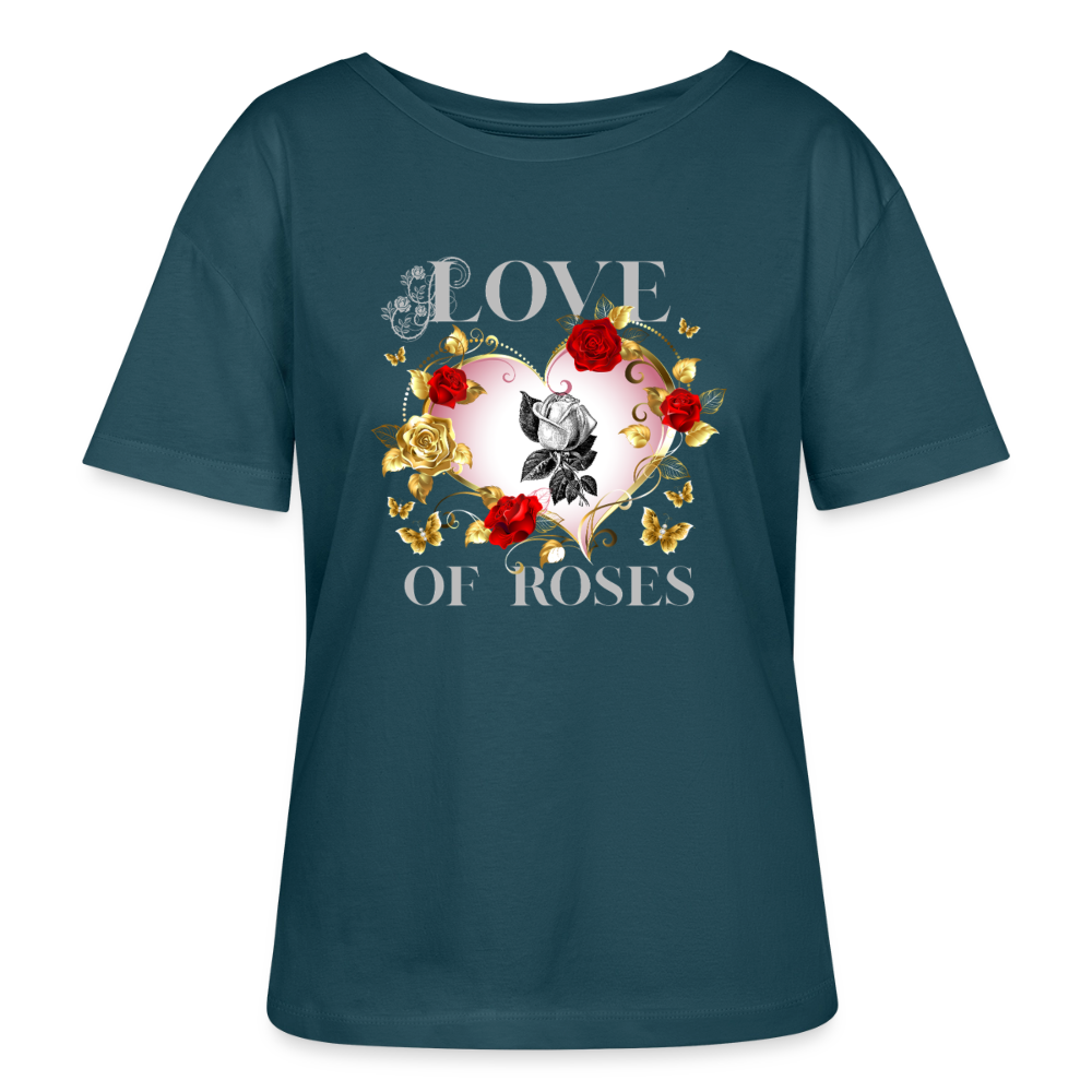 Relaxed Rundhals Frauen Bio-T-Shirt - Dunkles Petrol