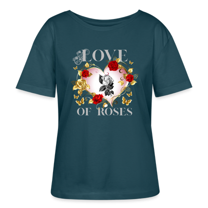 Relaxed Rundhals Frauen Bio-T-Shirt - Dunkles Petrol
