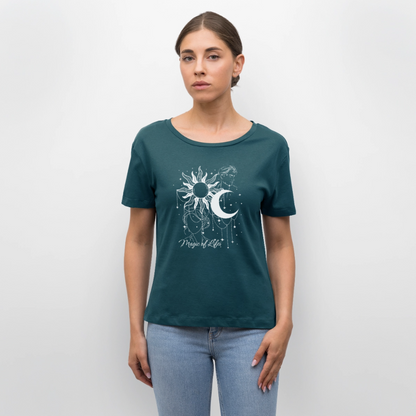 Relaxed Rundhals Frauen Bio-T-Shirt - Dunkles Petrol
