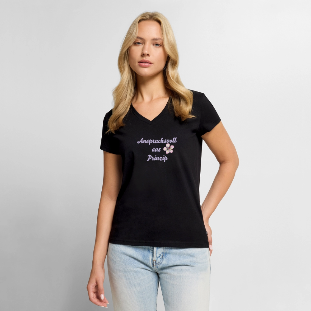 Frauen Bio-T-Shirt mit V-Ausschnitt von Stanley & Stella - Schwarz
