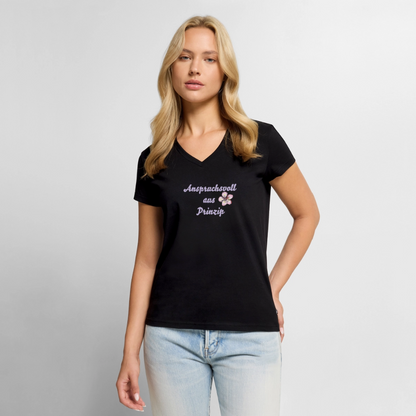 Frauen Bio-T-Shirt mit V-Ausschnitt von Stanley & Stella - Schwarz