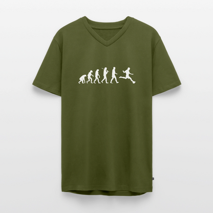 Männer Bio-T-Shirt mit V-Ausschnitt - Khaki