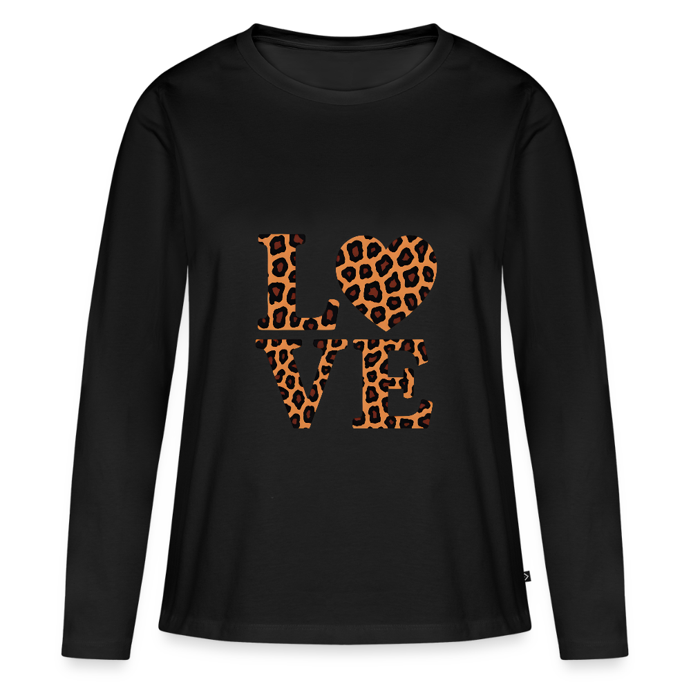 Frauen Premium Langarmshirt - Schwarz