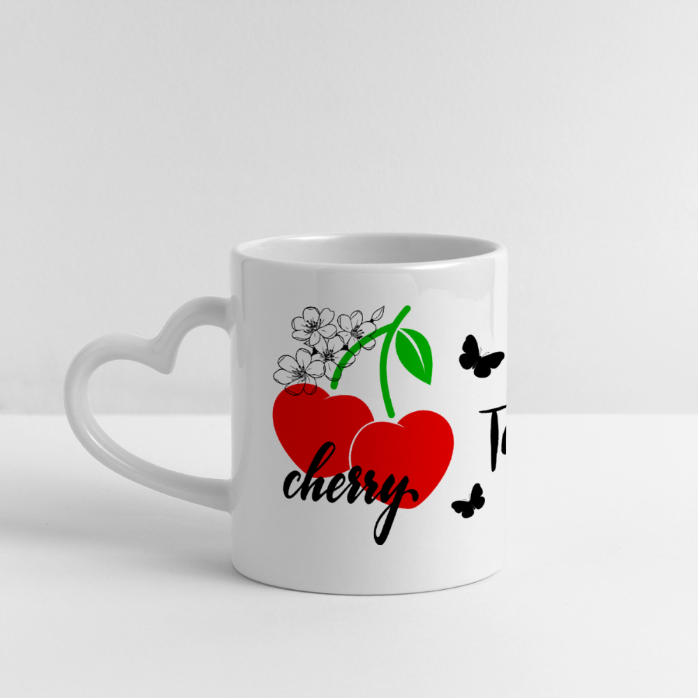 Panoramatasse mit Herzhenkel - Weiß