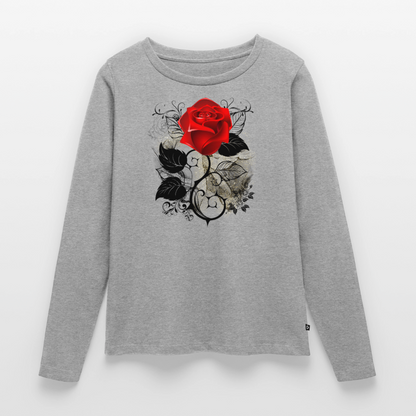 Frauen Premium Langarmshirt - Grau meliert