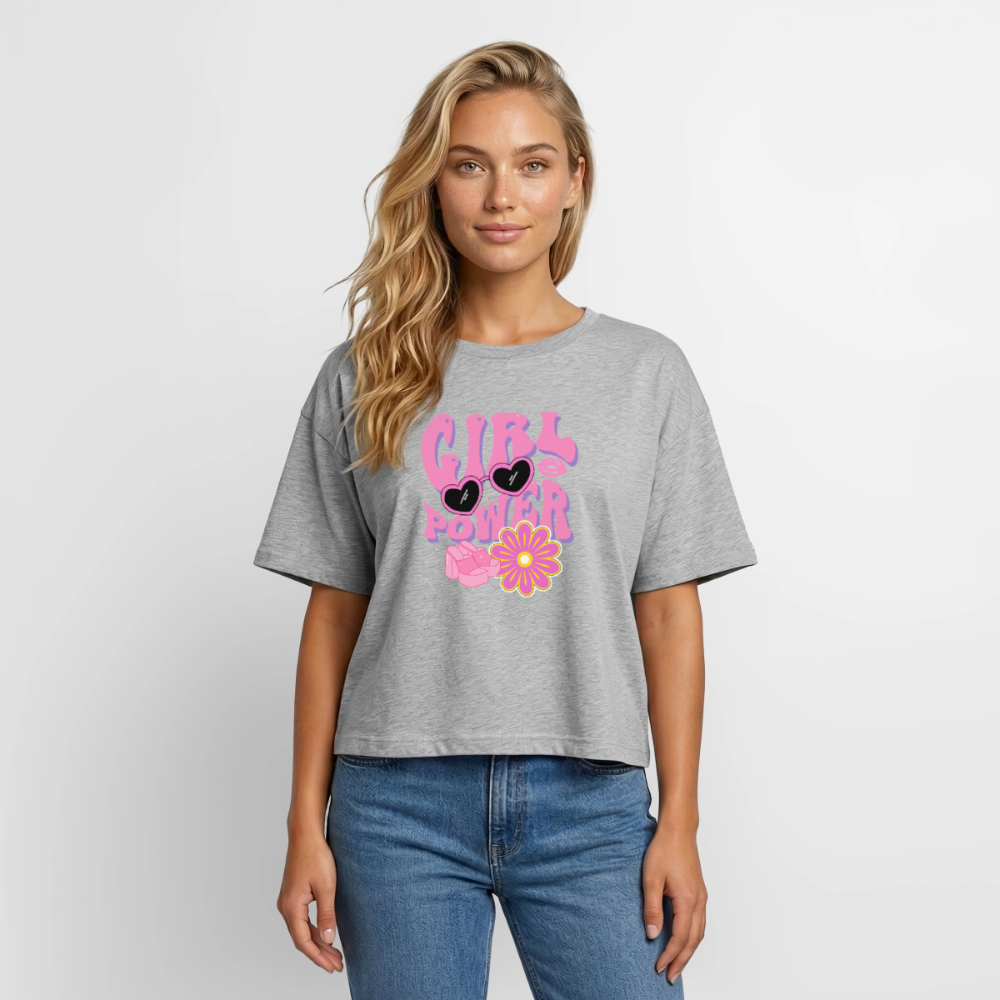 Relaxed Fit Frauen Modal Cotton T-Shirt - Grau meliert