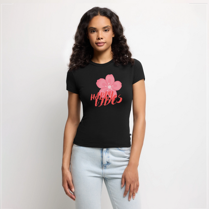 SLIM FIT Frauen Organic T-Shirt - Schwarz