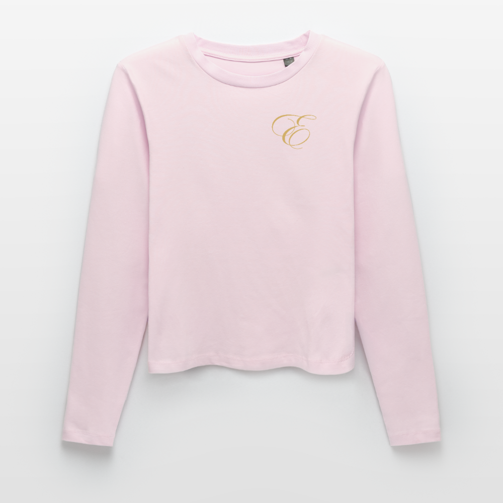 Slim Fit Frauen Organic Langarmshirt - Puderrosa