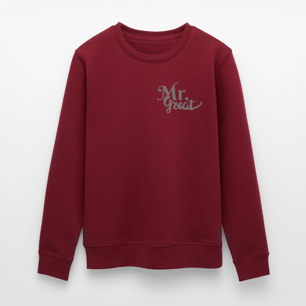 Unisex Bio-Sweatshirt ROLLER - Burgunderrot
