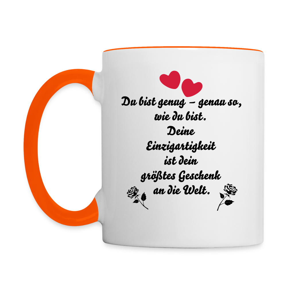 Tasse zweifarbig - Weiß/Orange