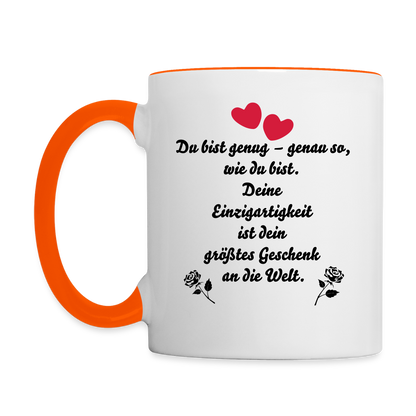 Tasse zweifarbig - Weiß/Orange