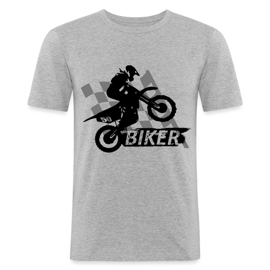 Männer Slim Fit T-Shirt - Grau meliert