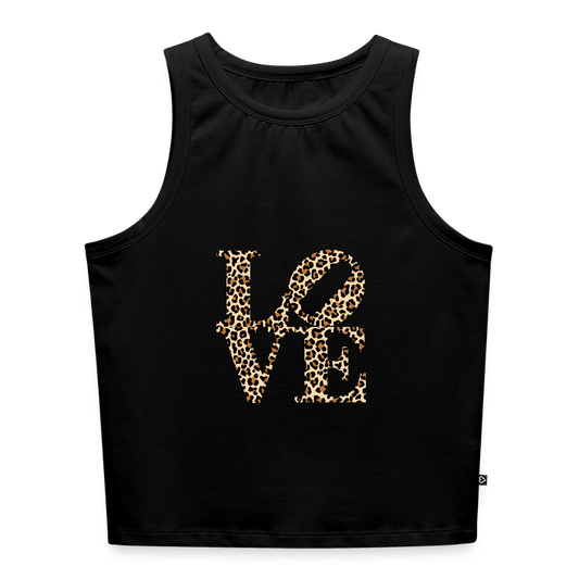 Frauen Cropped Tank Top - Schwarz