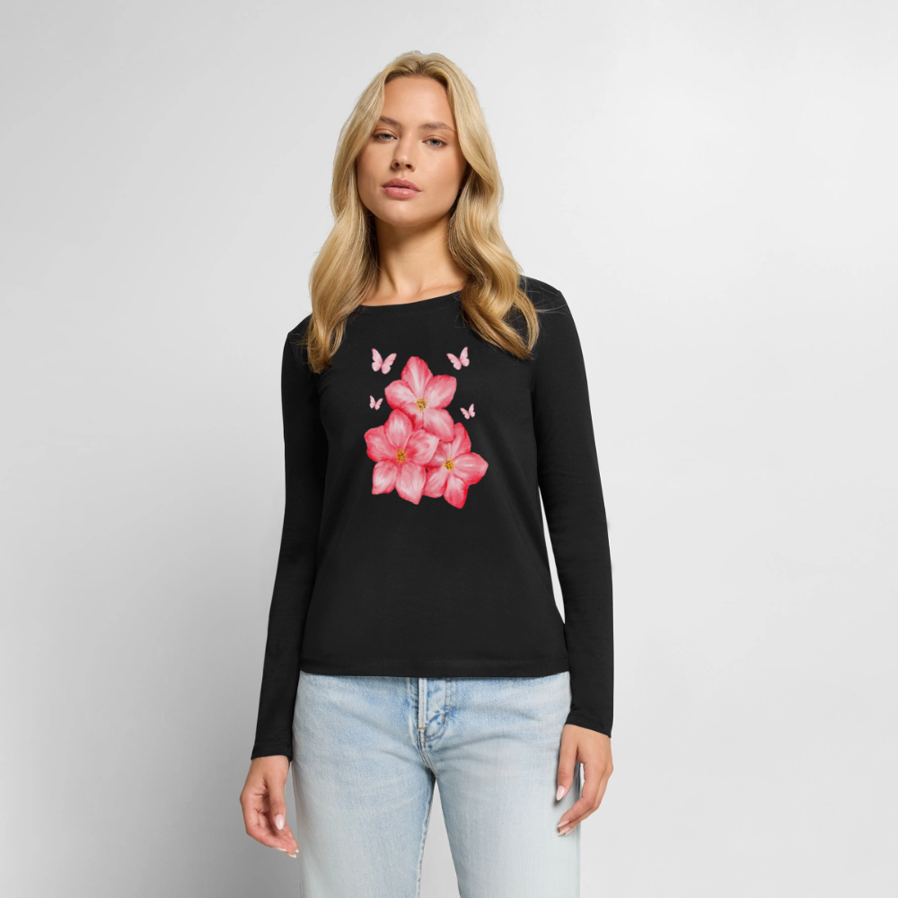 Frauen Premium Langarmshirt - Schwarz