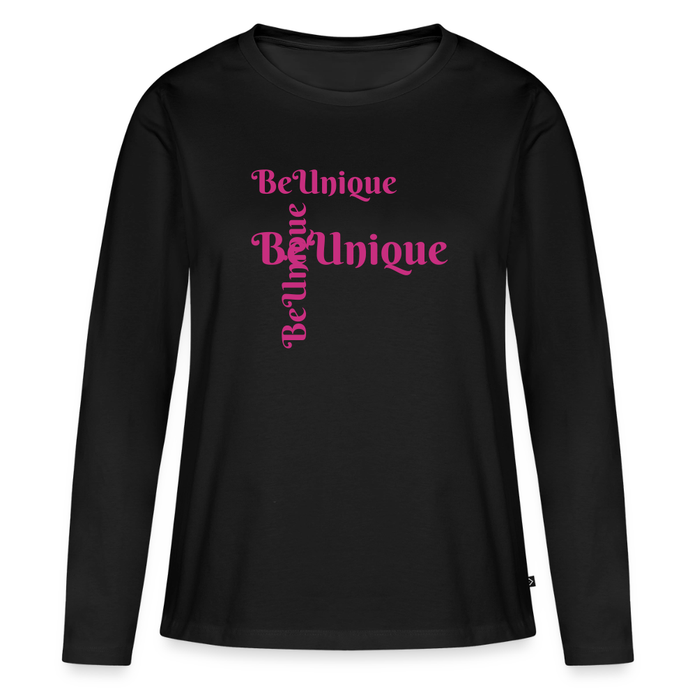 Frauen Premium Langarmshirt - Schwarz