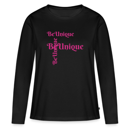 Frauen Premium Langarmshirt - Schwarz