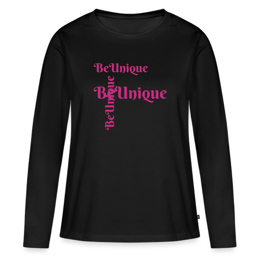 Frauen Premium Langarmshirt - Schwarz