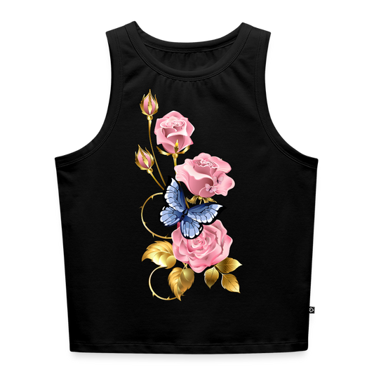 Cropped Frauen Organic Tank Top - Schwarz