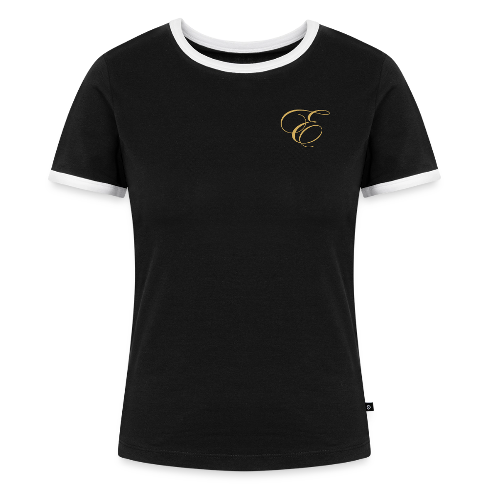 Frauen Kontrast-T-Shirt - Schwarz/Weiß