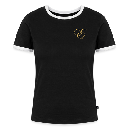 Frauen Kontrast-T-Shirt - Schwarz/Weiß