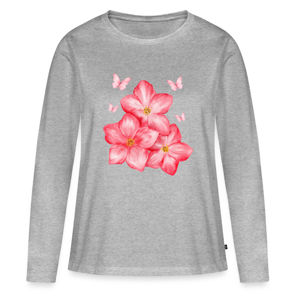 Frauen Premium Langarmshirt - Grau meliert