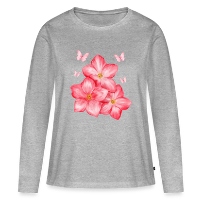 Frauen Premium Langarmshirt - Grau meliert