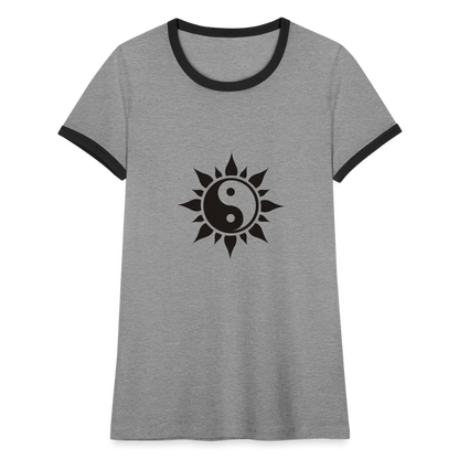 Frauen Ringer T-Shirt - Grau meliert/Schwarz