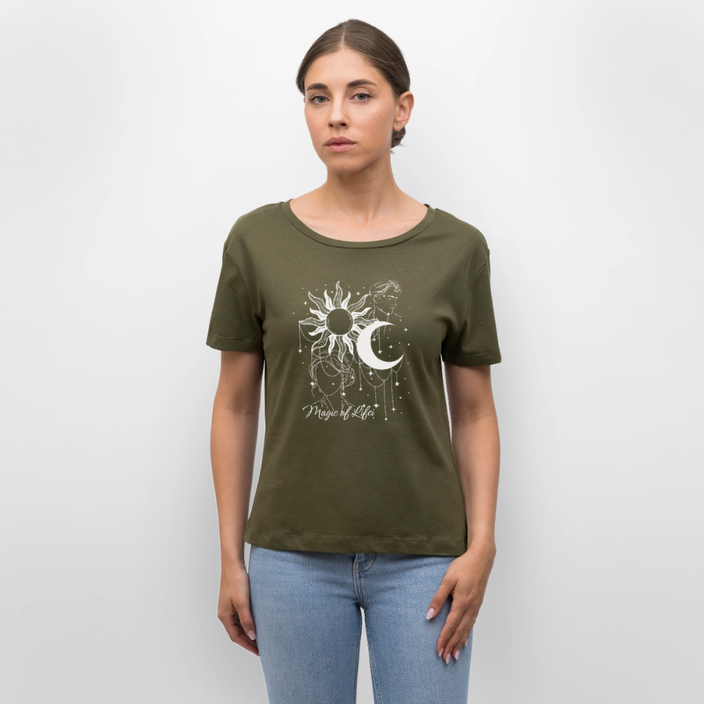 Relaxed Rundhals Frauen Bio-T-Shirt - Khaki