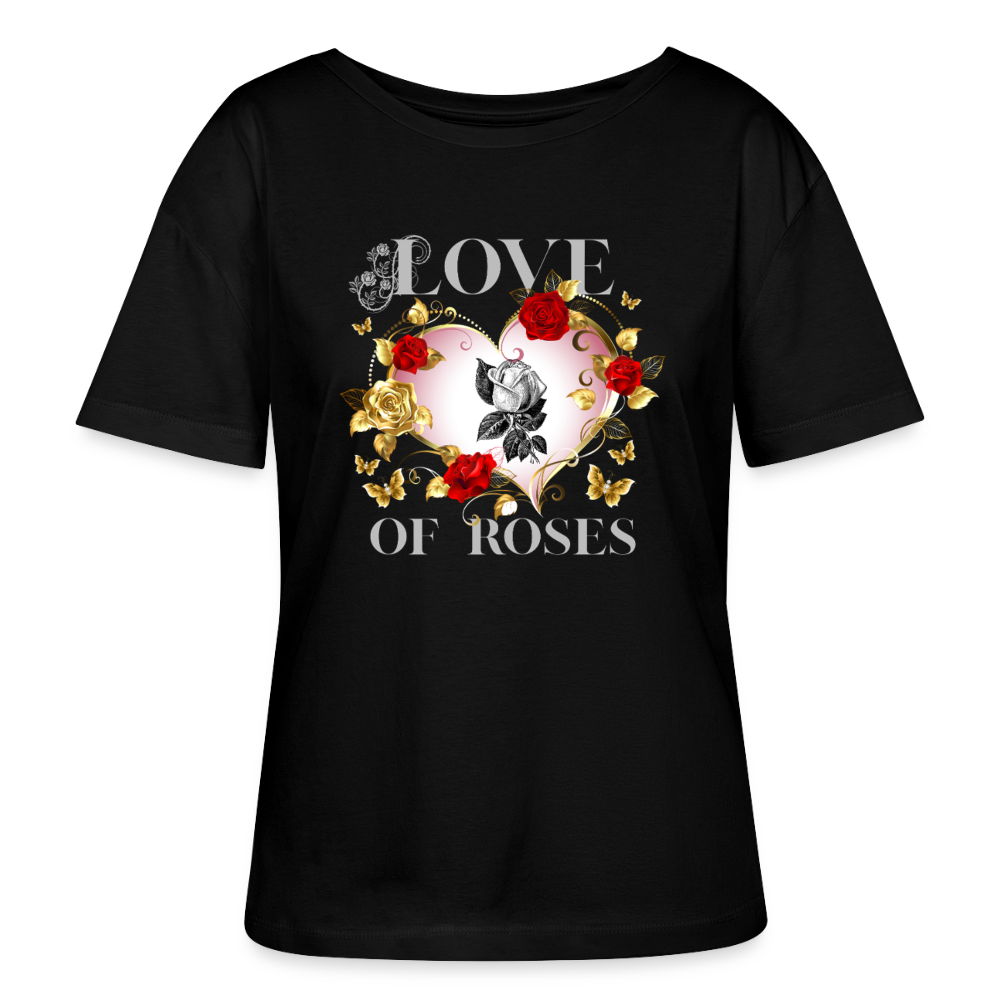 Relaxed Rundhals Frauen Bio-T-Shirt - Schwarz