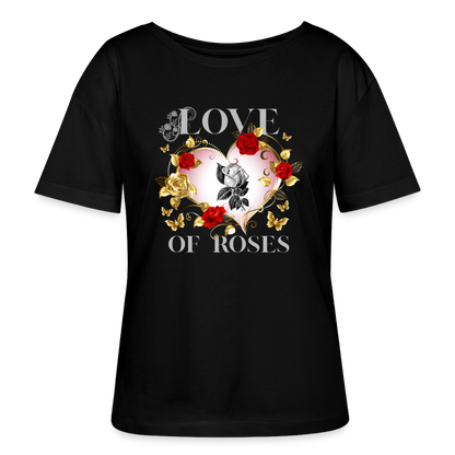 Relaxed Rundhals Frauen Bio-T-Shirt - Schwarz