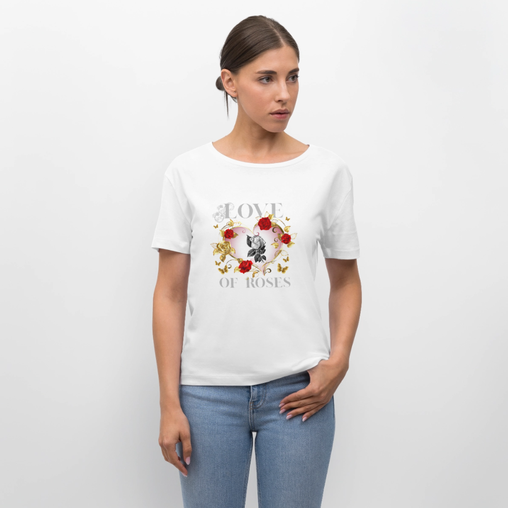 Relaxed Rundhals Frauen Bio-T-Shirt - Weiß
