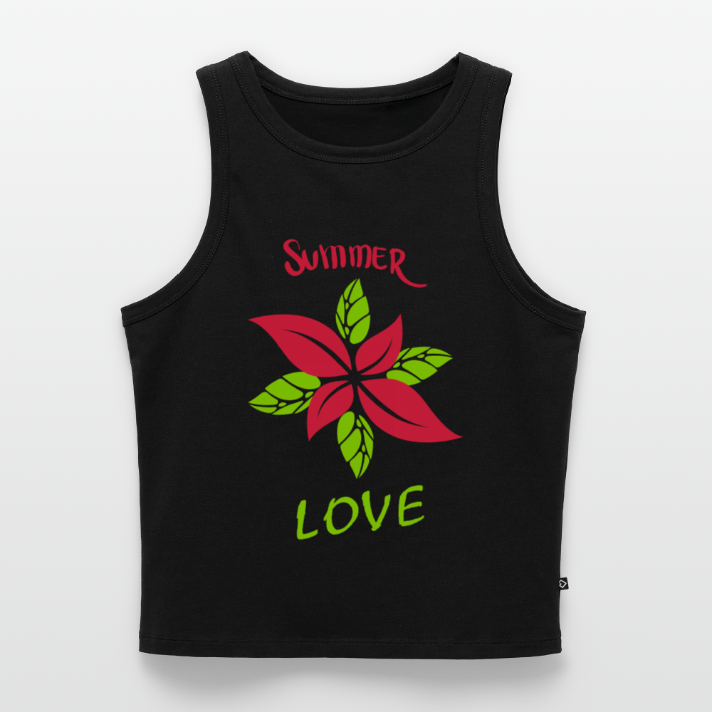 Frauen Cropped Tank Top - Schwarz