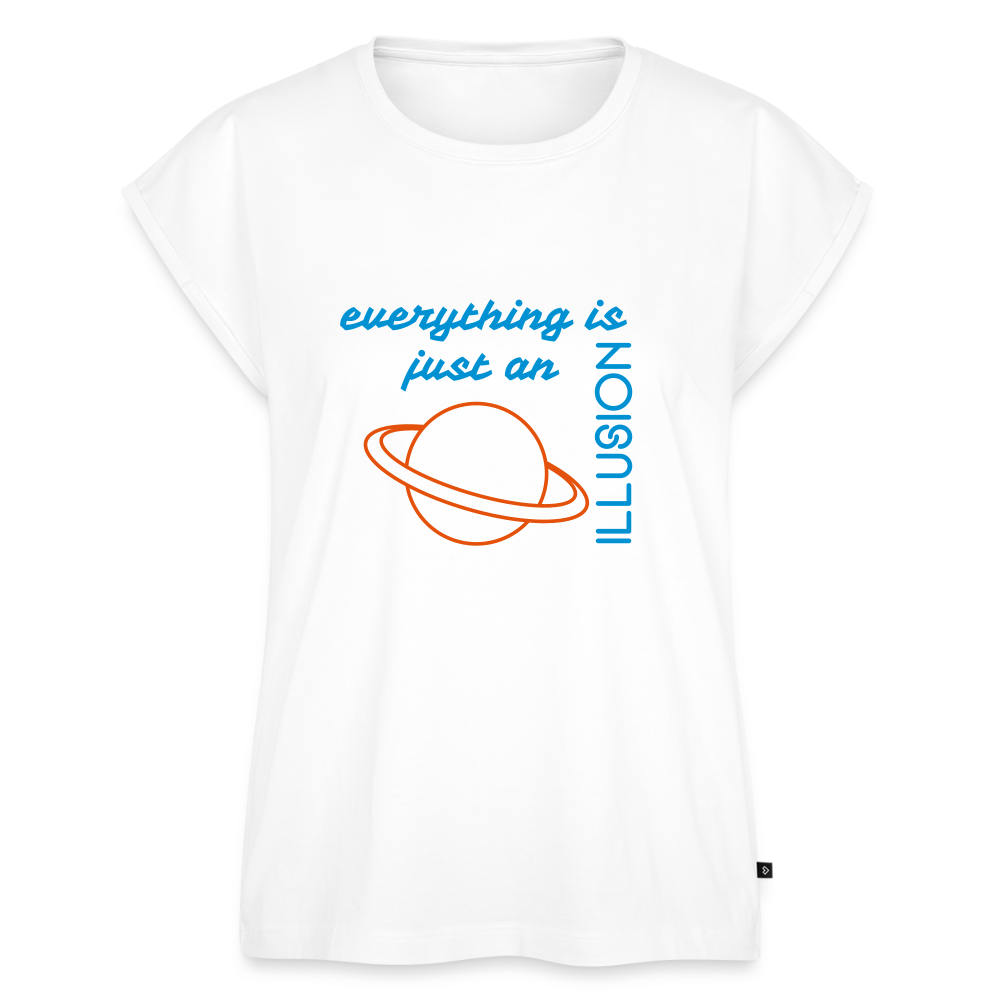 Frauen T-Shirt mit gerollten Ärmeln - Weiß