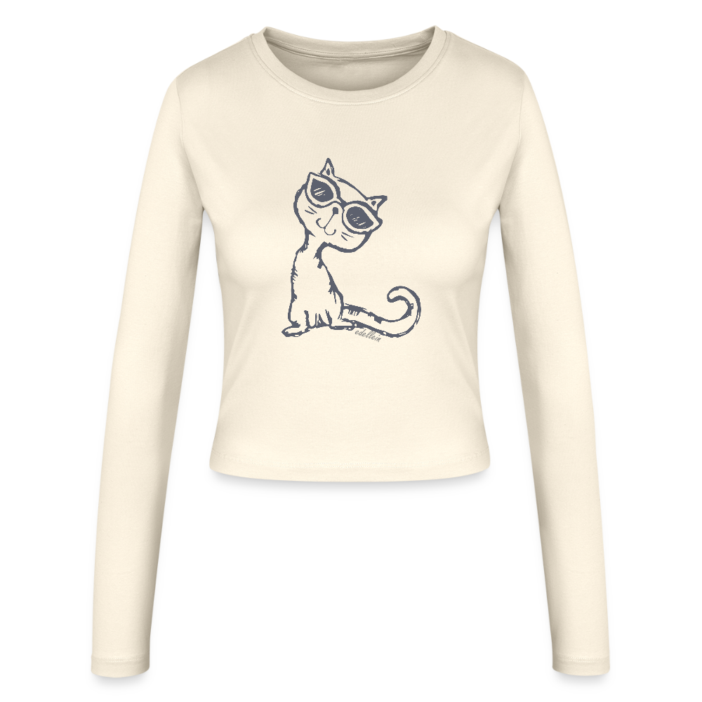 Frauen Slim Fit Langarmshirt - Creme