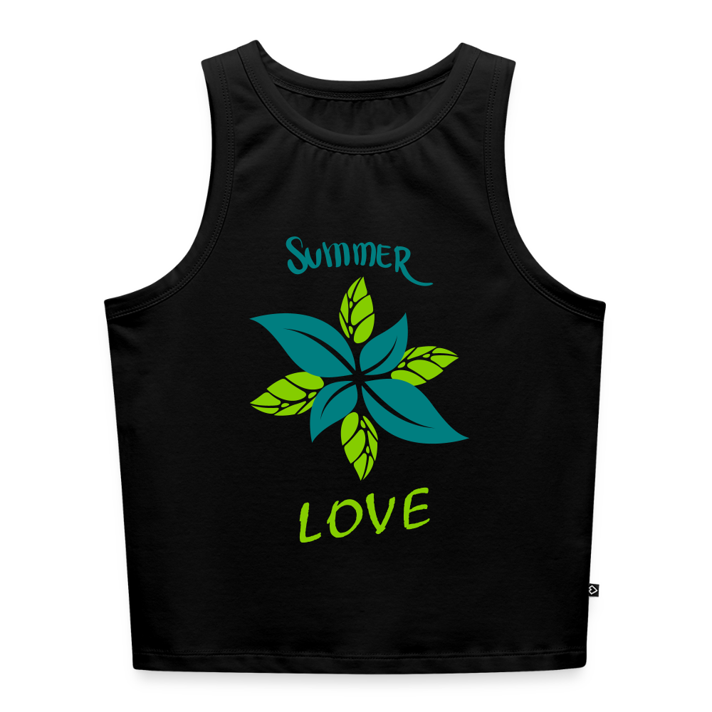 Frauen Cropped Tank Top - Schwarz