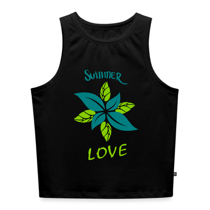 Frauen Cropped Tank Top - Schwarz