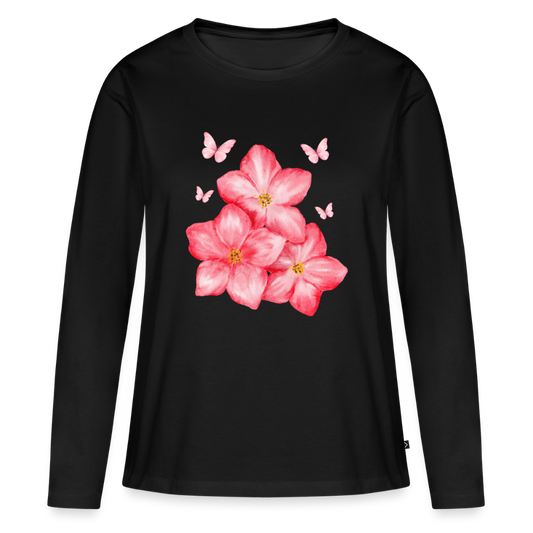 Frauen Premium Langarmshirt - Schwarz