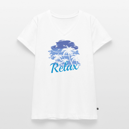 Frauen Bio-T-Shirt mit V-Ausschnitt - Weiß