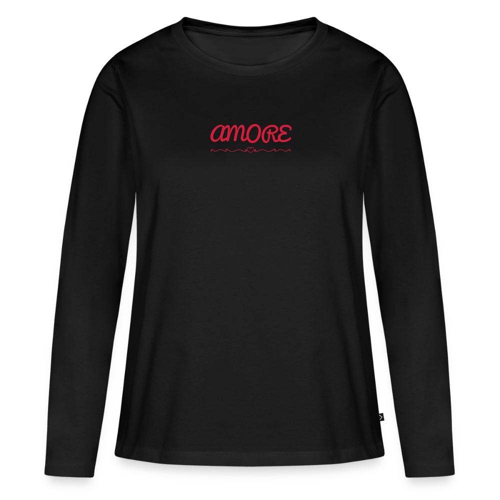 Frauen Premium Langarmshirt - Schwarz