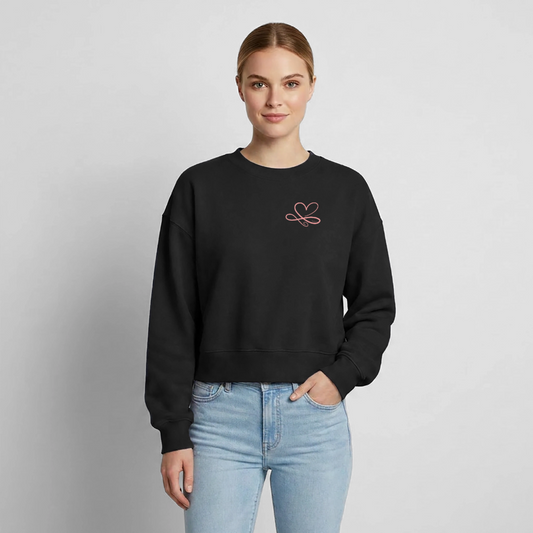 Relaxed Frauen Organic Sweatshirt - Schwarz