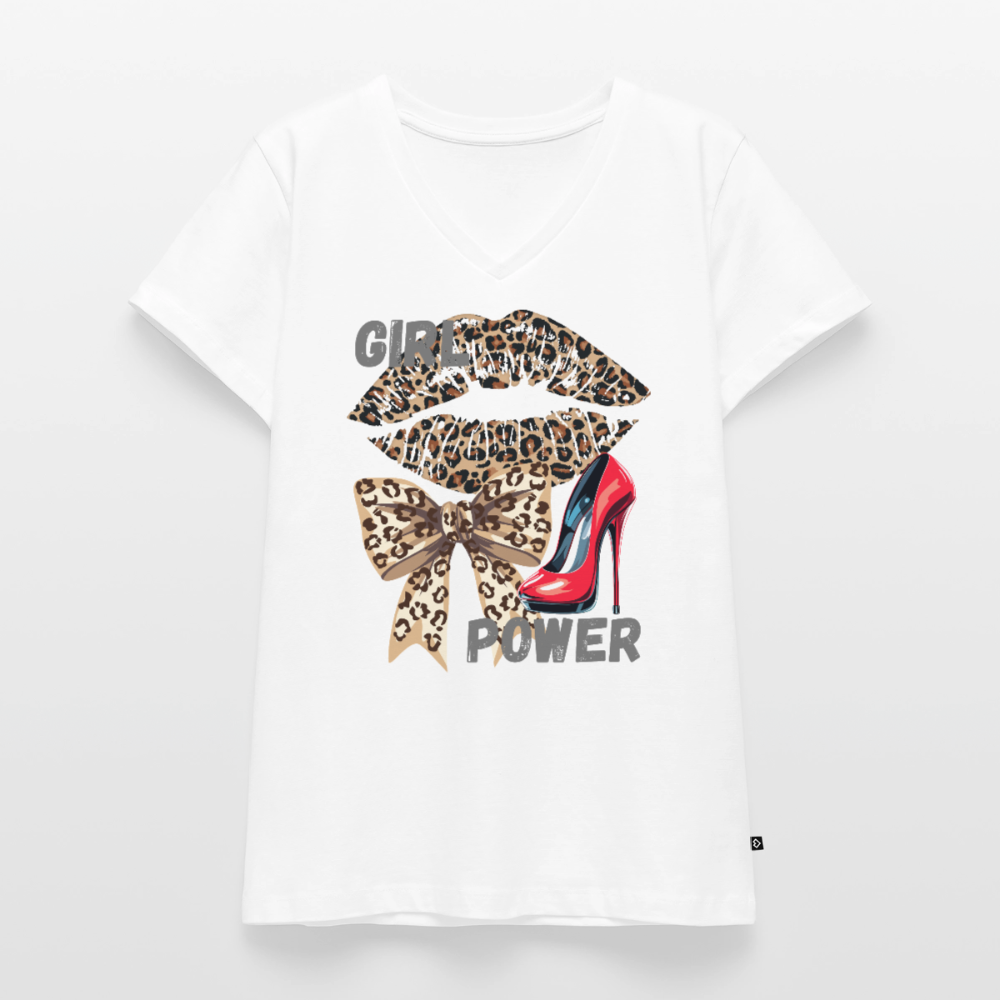 Frauen Bio-T-Shirt mit V-Ausschnitt - Weiß
