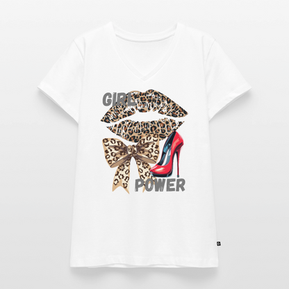 Frauen Bio-T-Shirt mit V-Ausschnitt - Weiß