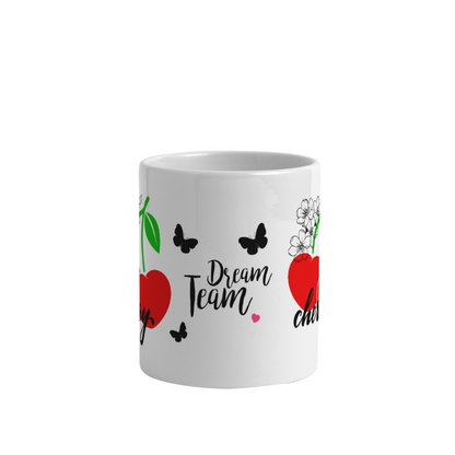 Panoramatasse mit Herzhenkel - Weiß