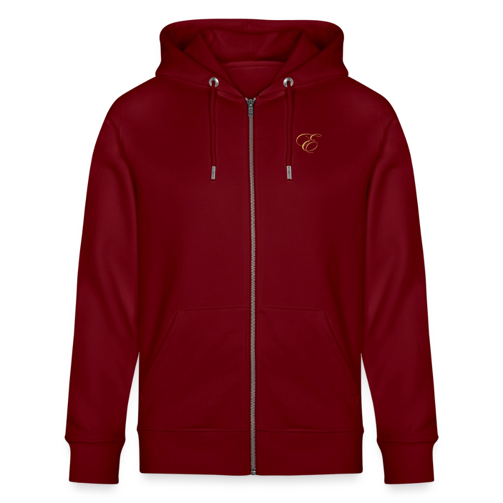 Unisex Bio-Kapuzenjacke CULTIVATOR - Burgunderrot