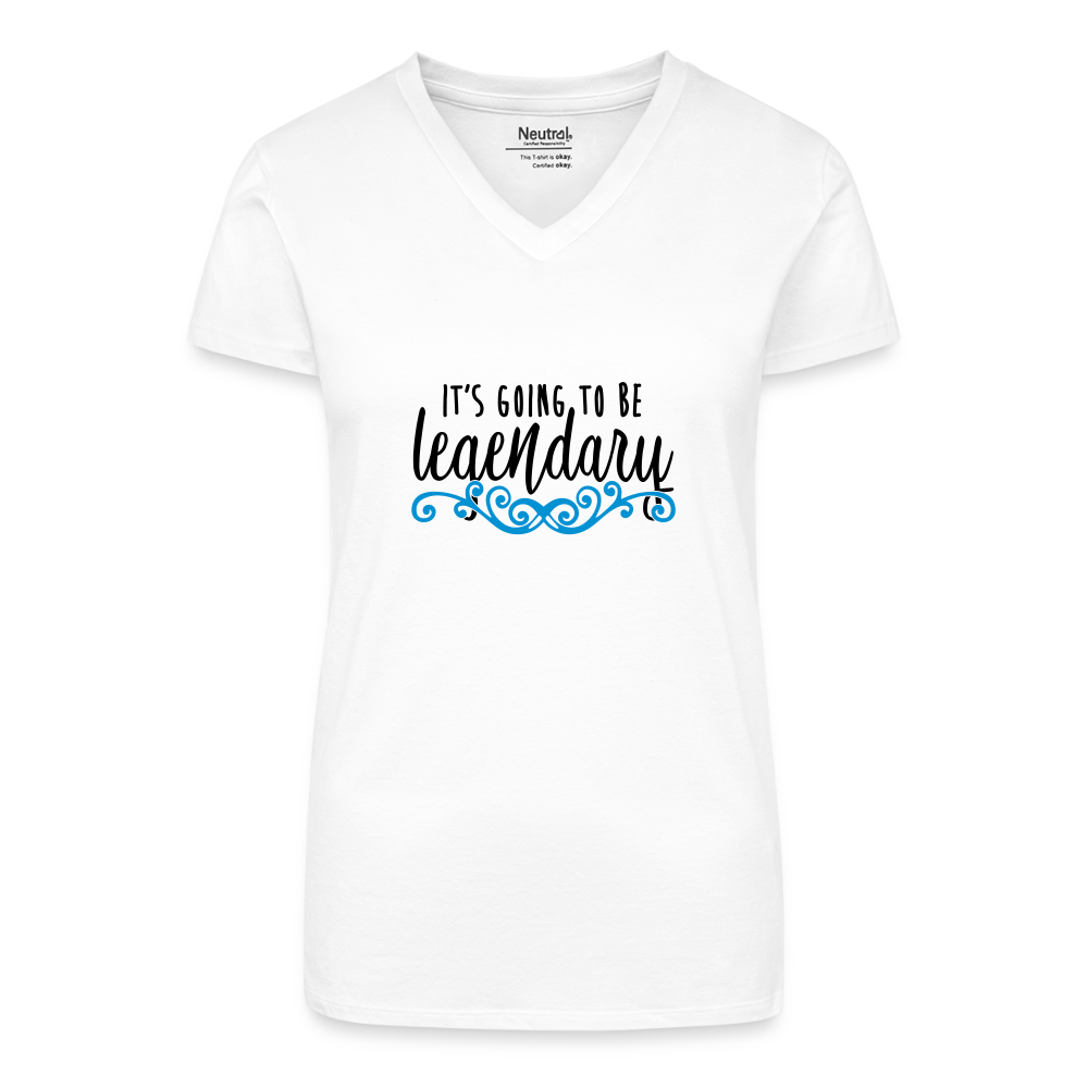 Bio Frauen T-Shirt mit V-Ausschnitt - Weiß