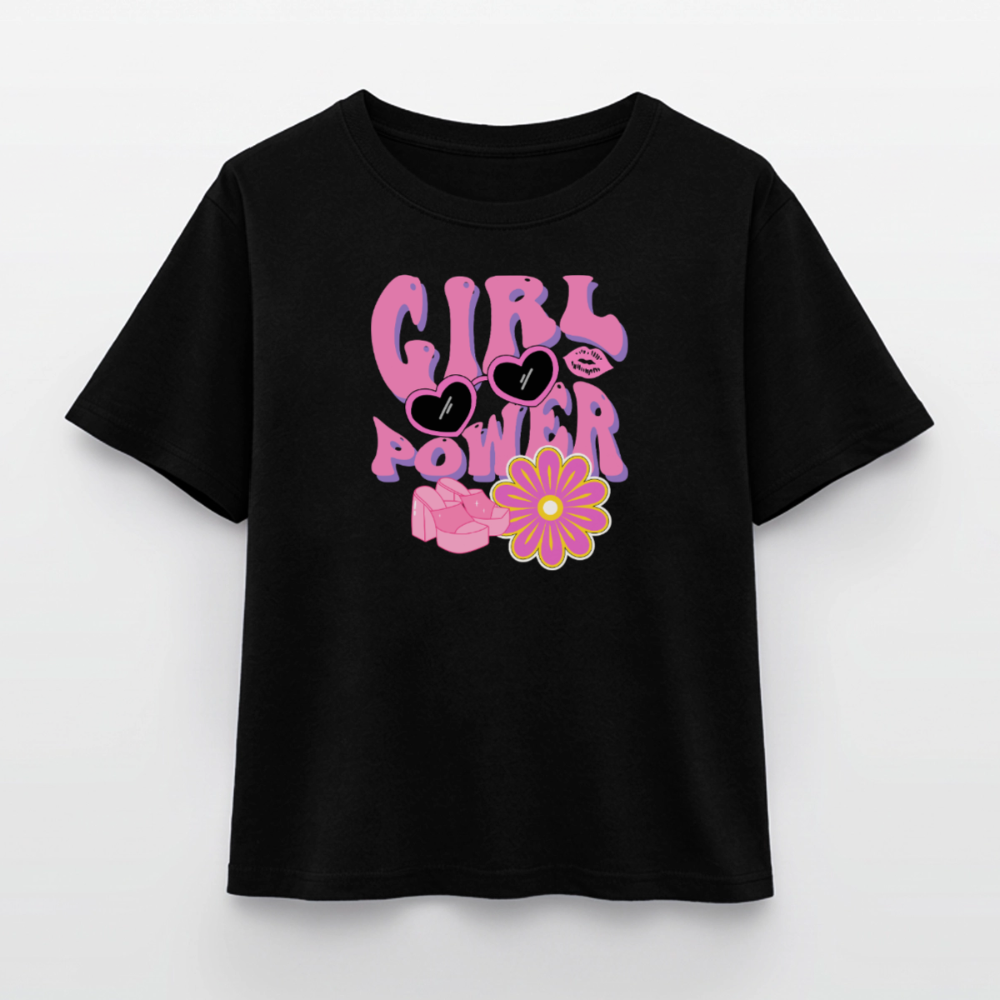 Relaxed Fit Frauen Modal Cotton T-Shirt - Schwarz