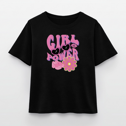 Relaxed Fit Frauen Modal Cotton T-Shirt - Schwarz